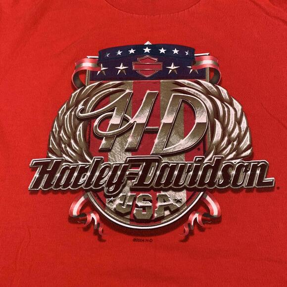 Vintage Harley-Davidson Shirt Mens Large Red North Shore Slidell LA USA 2004 Tee - Picture 2 of 10